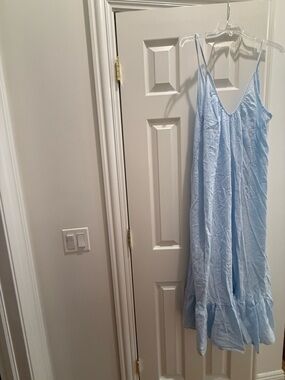 9 Seed light  Blue Maxi Dress with Spaghetti Straps